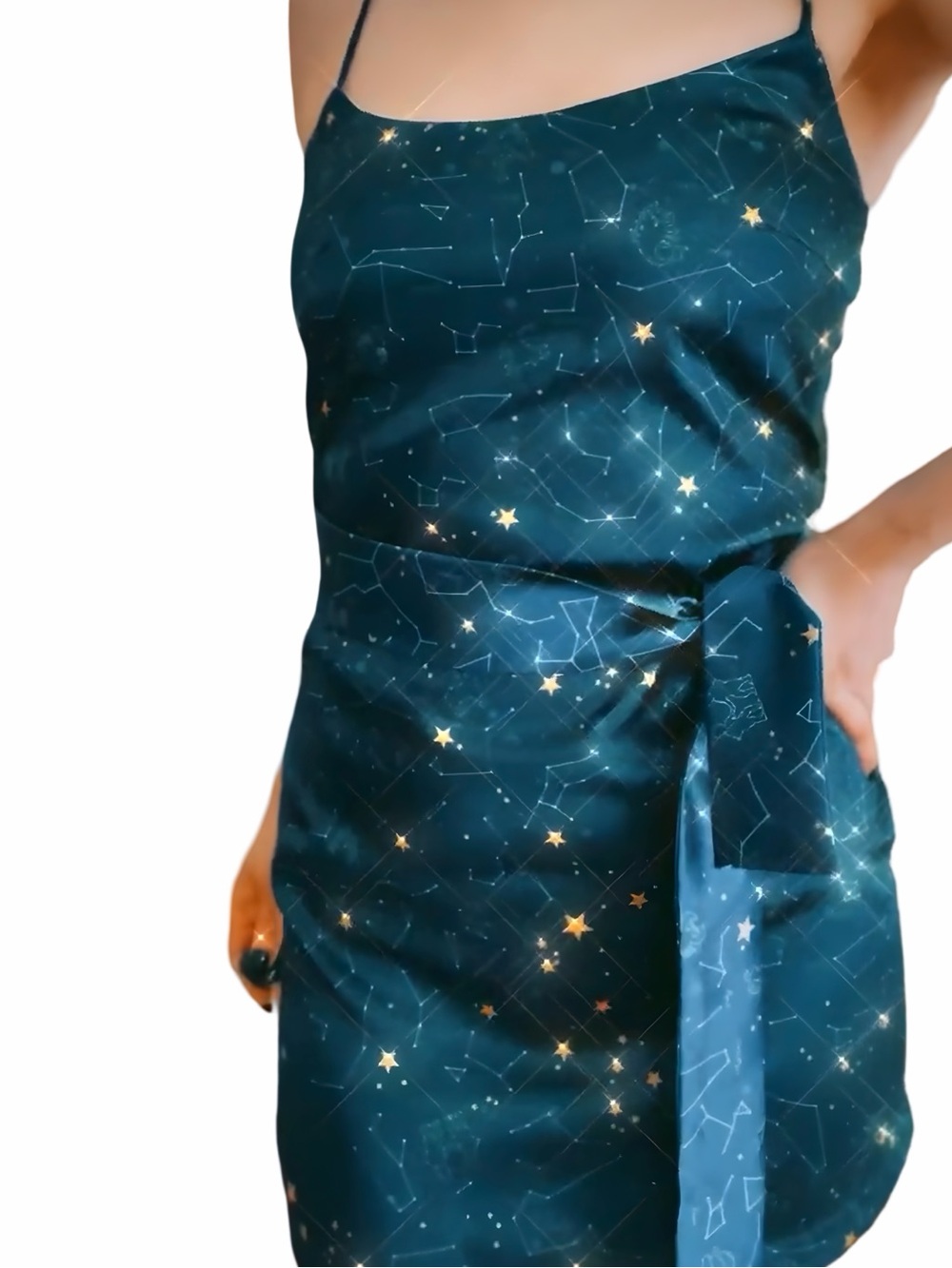 Zodiac Constellation Star Satin Slip Dress